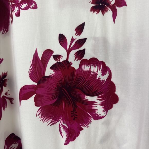 Aloha Fashion Hawaiian Dress Black Floral Cover Up One Size Beach Hibiscus - Picture 2 of 5